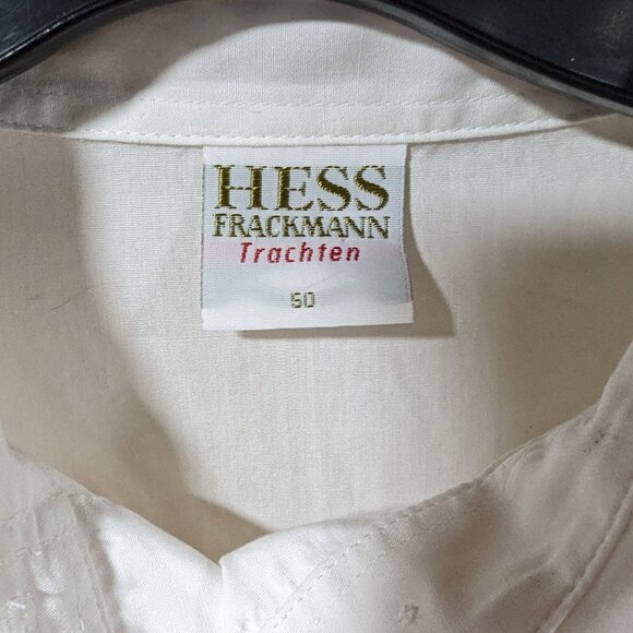 Hess Frackmann Trachten Vintage Baumwolle Floral Stitched Button Up Blouse Sz XL - Picture 7 of 9